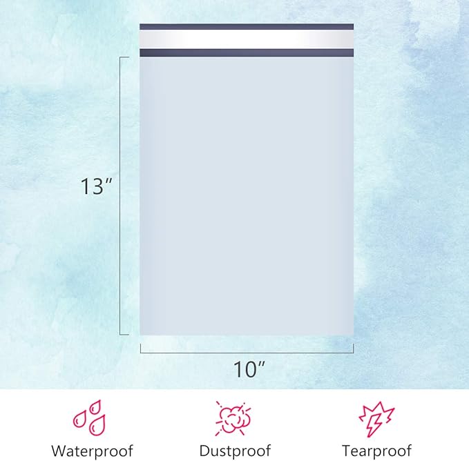 UCGOU Poly Mailers 10x13 Inch White 200 Pack Shipping Bags #4 Strong Mailing - Image 2