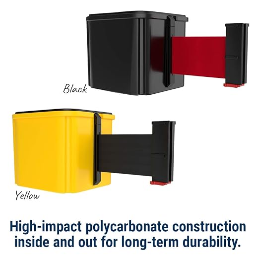 WM412 Retractable Belt Wall Mounted Yellow Crowd Control Barrier and Receiving - Image 5