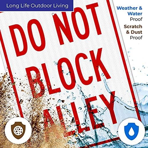 Do Not Block Alley Sign, 18x24 Inches, 3M EGP Reflective with Post & Cast - Image 7
