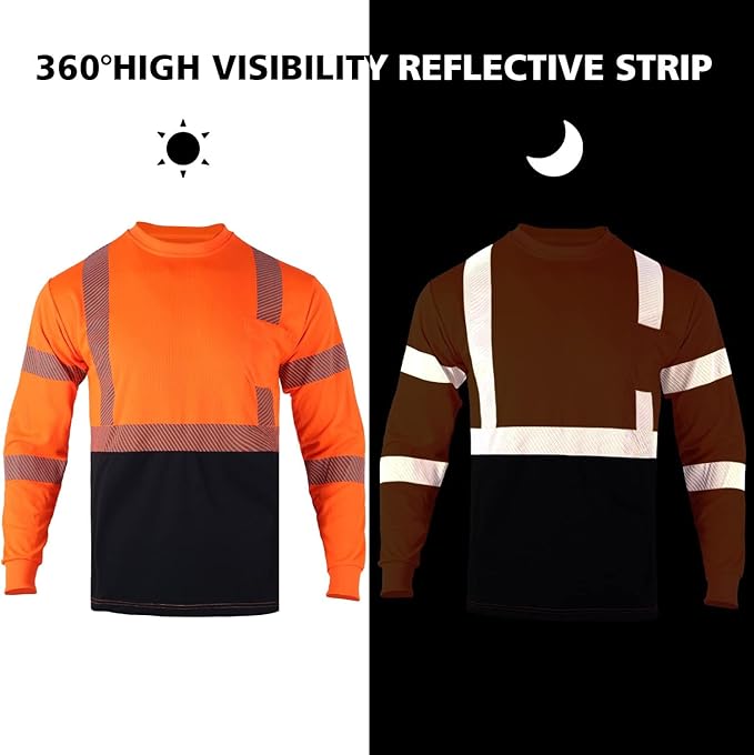FONIRRA Safety Shirts for Men High Visibility Reflective ANSI Class 2 Hi Vis - Image 6