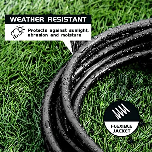 75 Ft Black Outdoor Extension Cord, 16 Gauge Heavy Duty Power Cord - Image 4