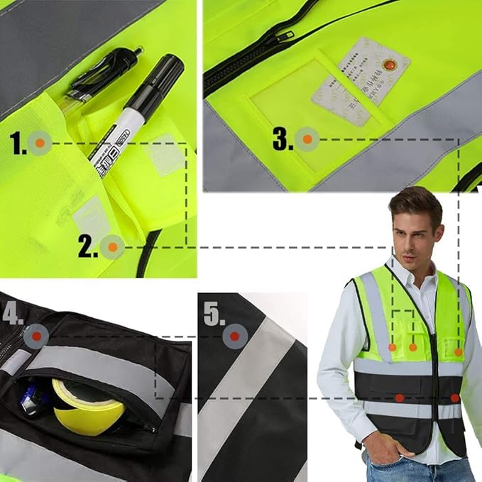 YOWESHOP High Reflective Visibility Safety Vest Custom Your Logo Safety Workwear - Image 4