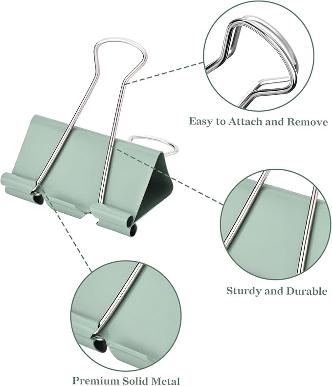 Temiary Aesthetic Binder Clips, Binding Paperwork Clamps - Image 3