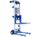 122" 400lbs Material Lift Winch Stacker, Hand Winch Lift Truck by ELOMBR