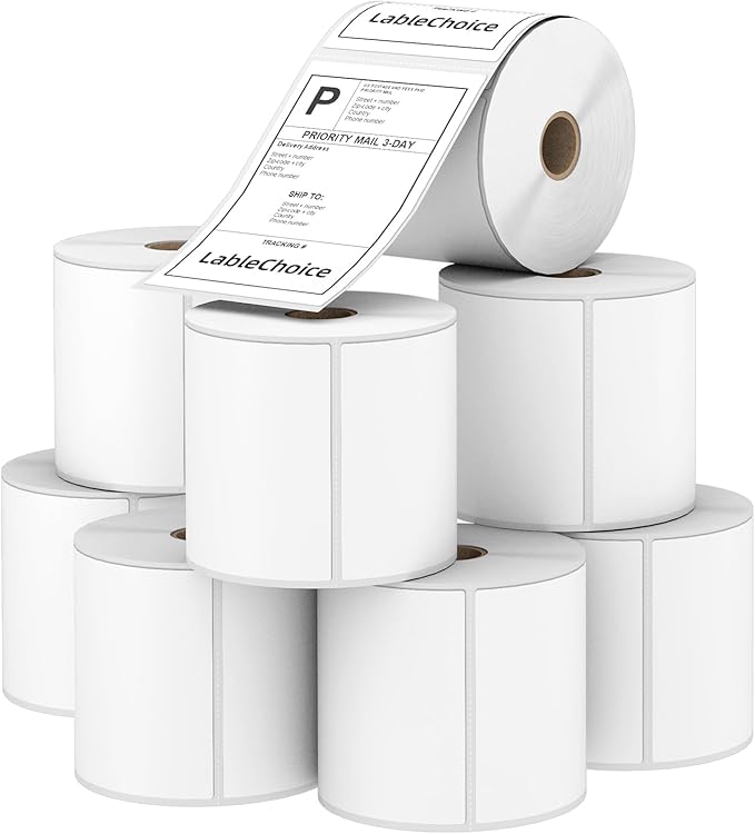 8 Rolls 450 Pcs 4x6 3-Proof Direct Thermal Shipping Labels Compatible by LabelChoice