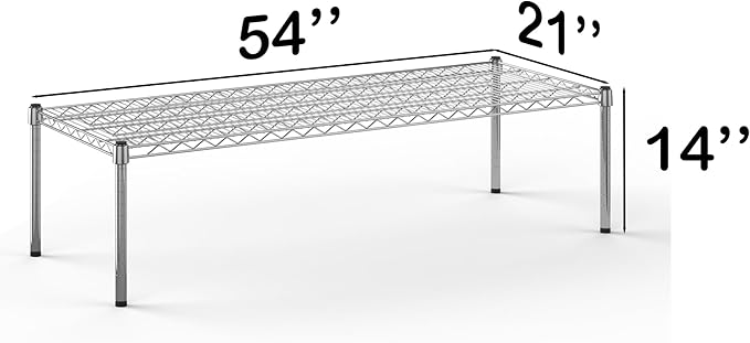 21''W x 54''L x 14''H Chrome Plated Wire Dunnage Rack | Off The Floor Storage - Image 3