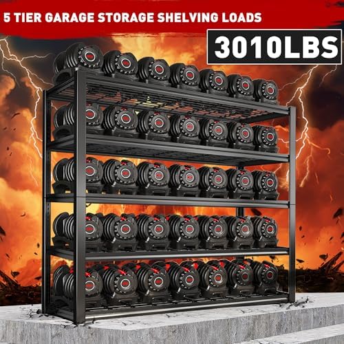 REIBII 48.2" W Storage Shelves for Garage, Adjustable Garage Shelving - Image 3