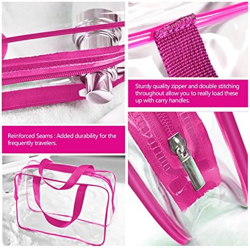 3Pcs Crystal Clear PVC Travel Toiletry Bag Kit for Women Men, Cosmetic Bags - Image 3