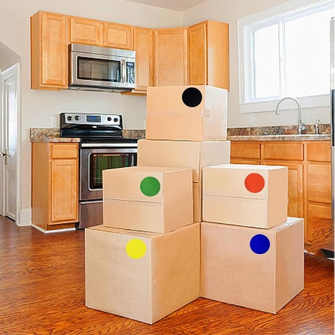 5inch Colored Moving Large Round Labels-20PCS Circle Labels Dots Stickers - Image 2