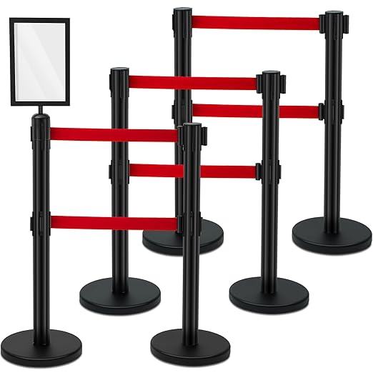 Therwen 6 Pcs Double Retractable Belt Barrier by Therwen