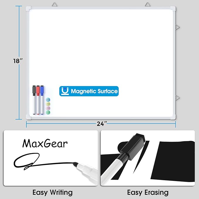 MaxGear White Board for Wall, Magnetic White Board Hanging Whiteboard for Home - Image 2