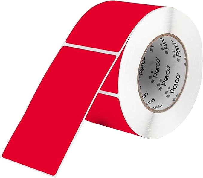 Perco Red Labels 3x5 Inch 500 Stickers/Roll by Perco