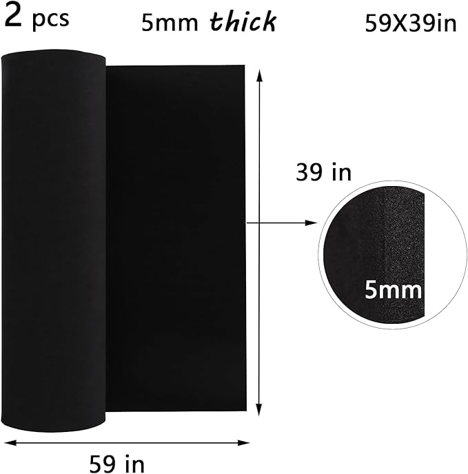 AMZQNART 2Pcs EVA Foam 5mm, Cosplay Foam 39x59 inch Black, High Density 90 kg/m³ - Image 2
