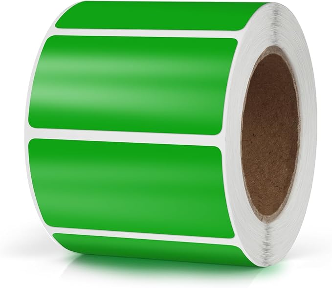 Green Rectangle Stickers 2 x 1 Inch Color Coding Labels Vinyl Roll by Meitaat