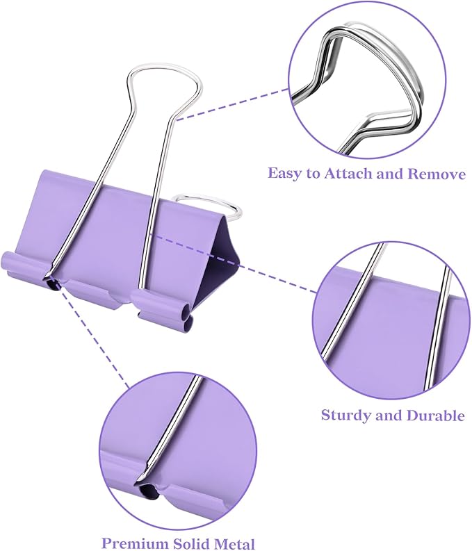 Temiary Aesthetic Binder Clips, Binding Paperwork Clamps - Image 3