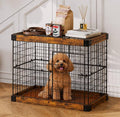 30 Inch Dog Crate Furniture with Cushion Mat for Dogs up to 30 lbs, Indoor Dog Kennel with Spacious Storage Top, Decorative Metal Dog Cage for Small Dogs by Huxitocan