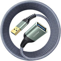 AINOPE 2 Pack USB Extensions Cable High Speed USB 3.0 Extension Cord Type A Male to Female Sturdy Braided Material Fast Data Transfer Compatible with USB Keyboard,Mouse,Flash Drive,Grey,20FT+20FT by AINOPE10yearsforphoneaccessories