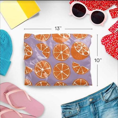 10x13 Poly Mailers – Orange Fruit Design – Waterproof, Tear-Resistant Shipping - Image 2
