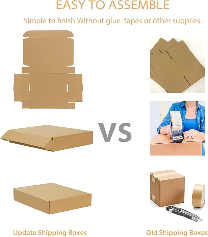 Trwcrt Shipping Boxes 11x8x2 Set of 20, Corrugated Cardboard Box - Image 5