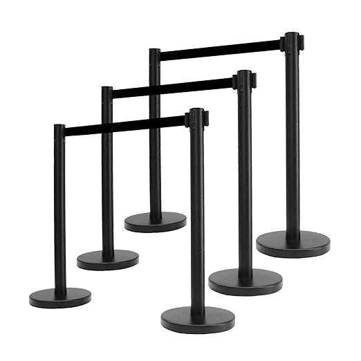 VIP Crowd Control Retractable Belt Stanchion Queue Safety Barrier Set by CrowdControlCenter
