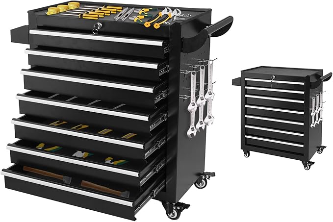 7-Drawer Tool Chest on Wheels, Rolling Metal Toolbox by QualityReassuringExquisite