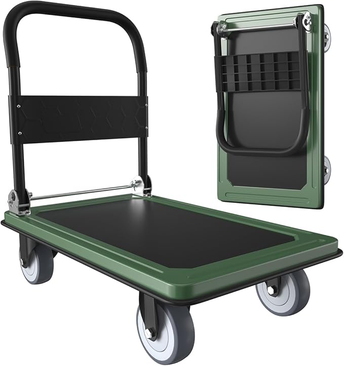 WUD Push Cart, Folding Mobile Platform Trolley, Thickened and Reinforced by WUD