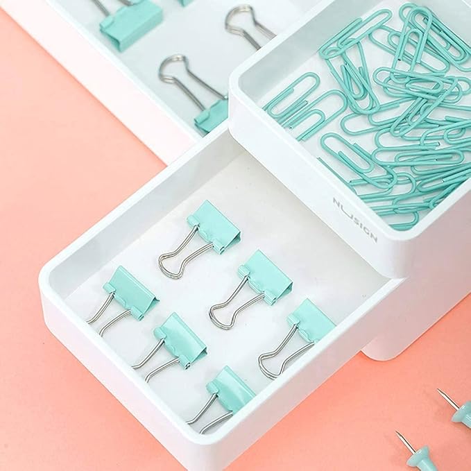 Paper Clips and Binder Clips Set, Metal Assorted Sized Binders - Image 2