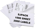 SJPACK 2000 Labels 8.5x5.5 Half Sheet Laser/Ink Jet Shipping Labels Mailing by SJPACK