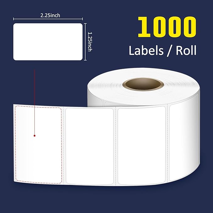 L LIKED 2.25" x 1.25" Direct Thermal Labels, Permanent Adhesive Barcode Address - Image 2