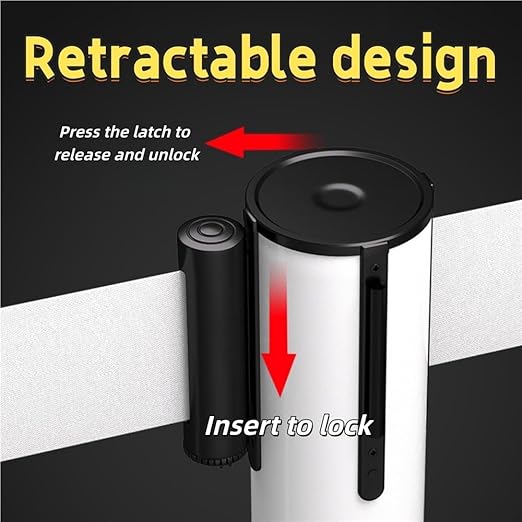 VIP Crowd Control Retractable Belt Stanchion Queue Safe Barrier, 35in Crowd - Image 3