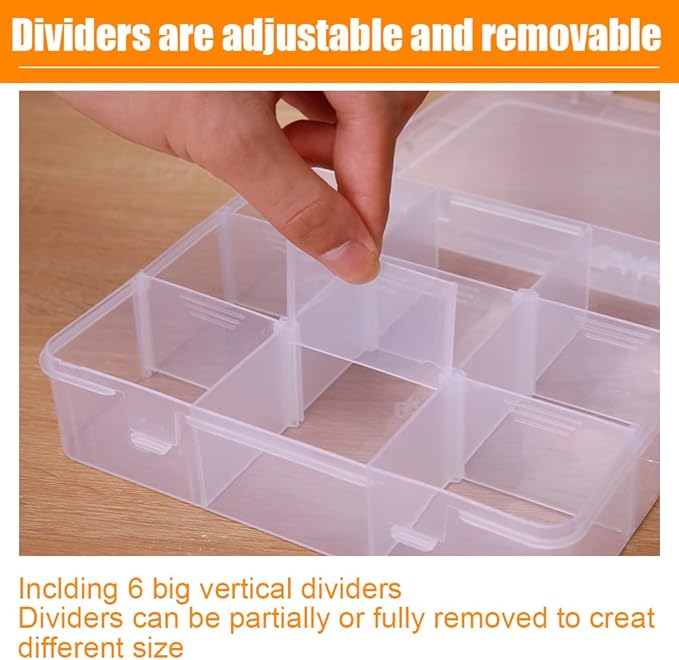 2 Pcs 9 Grids Clear Organizer Box Plastic Storage Container - Image 3