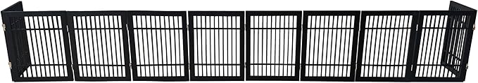 Pet Dog Gate Strong and Durable Freestanding Folding Acacia Hardwood Portable - Image 6