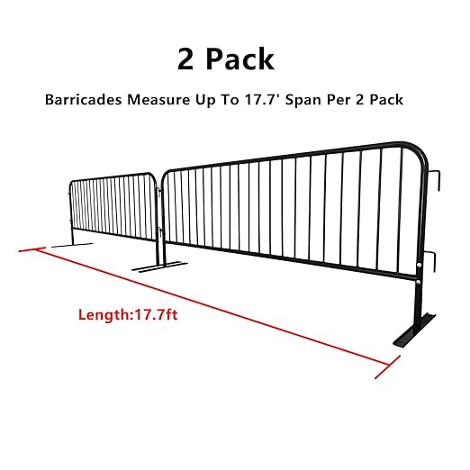 2 Pack 8.5 Ft Steel Crowd Control Heavy Duty Interlocking Steel Safety Barriers - Image 3