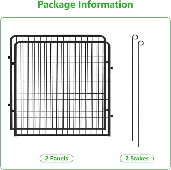 Decorative Metal Garden Fence Add-on Fence Panels, 32in x 5.3Ft No Dig Fence 2 - Image 6