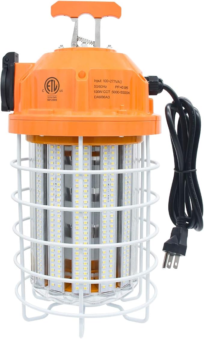 NS 100W LED Temporary Work Light, 15500 Lumen Daylight White 5000K, IP64 Dust & by NS
