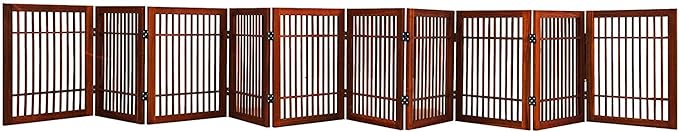 Urnporium Pet Dog Gate Strong and Durable Freestanding Folding Acacia Hardwood by Urnporium