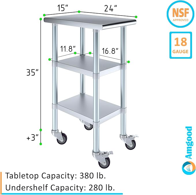 AmGood Stainless Steel Work Table - Image 3