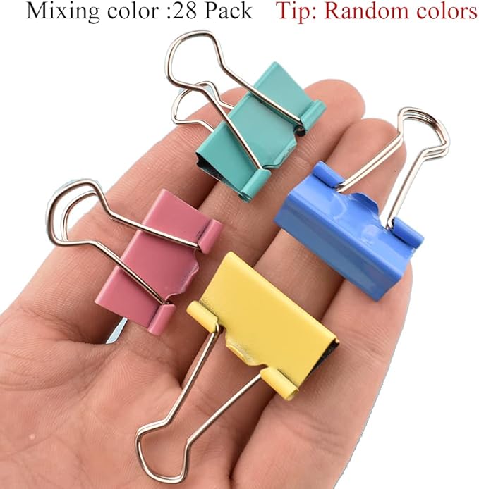 HAHIYO Binder Clips Paper Clamps Spring Steel Sturdy 0.98 inches Width 0.31 - Image 7