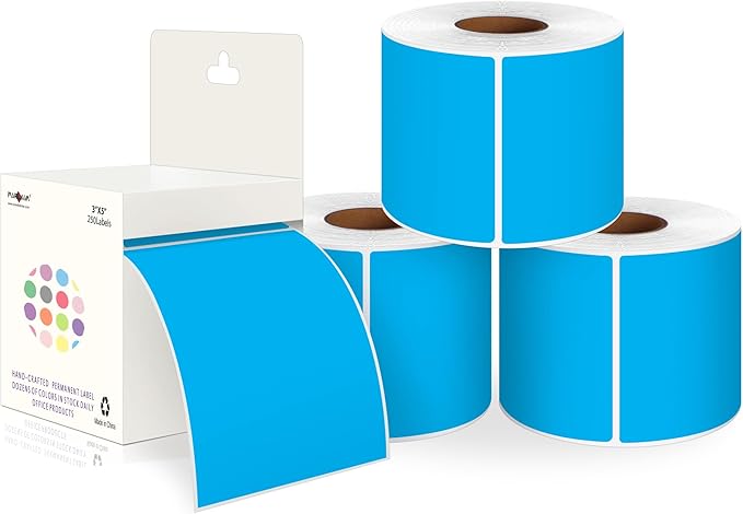 PARLAIM 3 X 5 Inch 4Rolls/1000 Per Roll Rectangle Inventory Color Coding Labels by PARLAIM