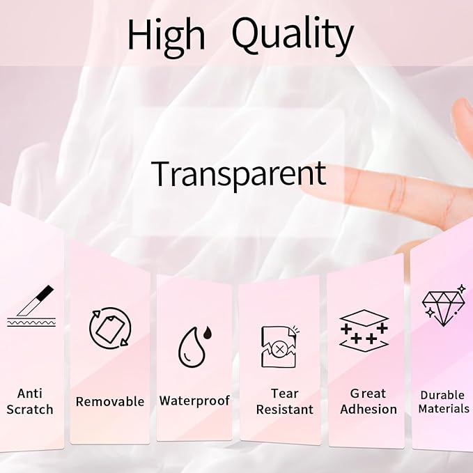 3x2 Inch Transparent Thermal Labels Stickers, Holographic Transparent Pink - Image 3