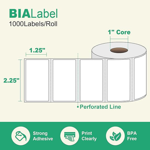 12 Rolls 2.25" X 1.25" Thermal Printer Labels, 1000/Roll - Image 2