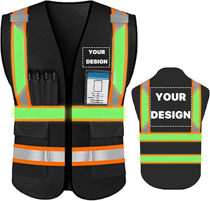 YOWESHOP High Reflective Visibility Safety Vest Custom Your Logo Safety Workwear by YOWESHOP