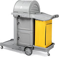 TUFFIOM Janitorial Cart on Wheels, 3 Shelf Commercial Cleaning Cart by TUFFIOM