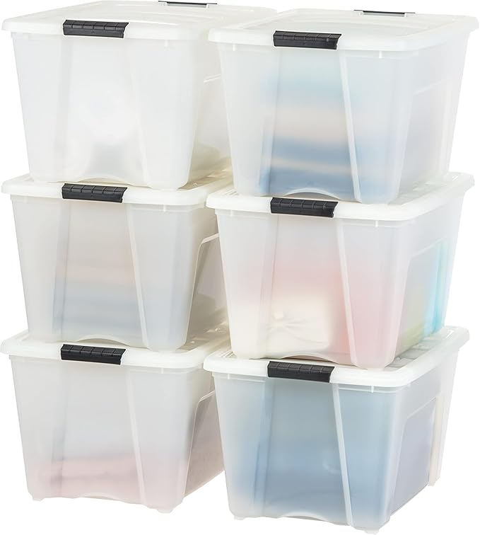 IRIS USA 54 Qt Stackable Plastic Storage Bins by Unknown