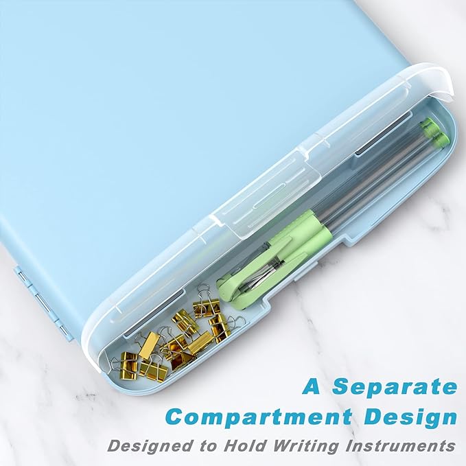 Rimilak Plastic Clipboard with Storage, 8.5 x 11 High Capacity Folio Nursing - Image 4