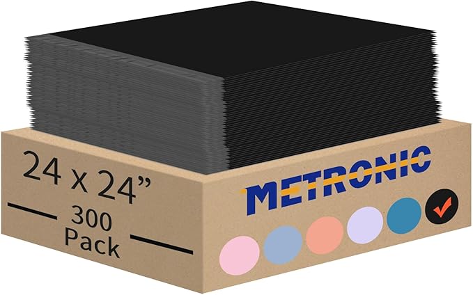METRONIC Large Poly Mailers 24x24" 300PC Black, Strong Adhensive Shipping Bags by METRONIC