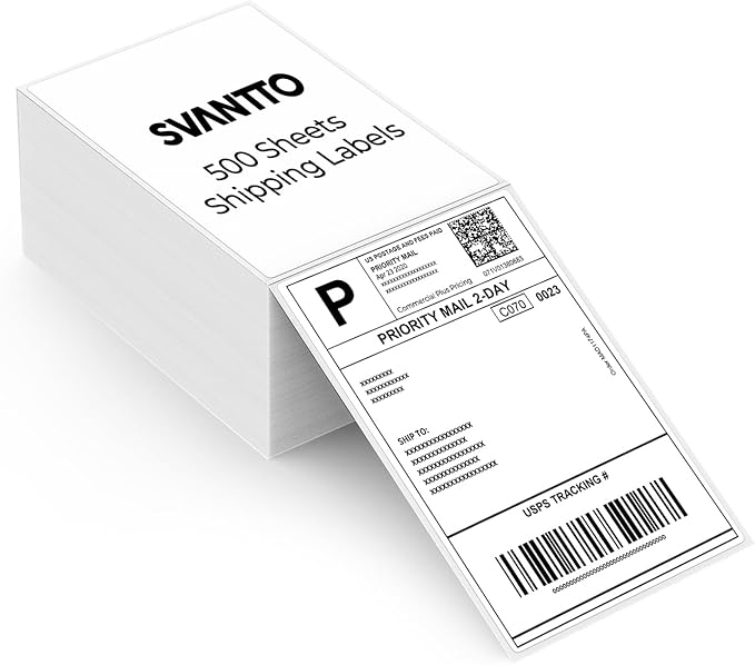SVANTTO 4x6 Thermal Labels, Strong Adhesive and Perforated Shipping Labels by Svantto