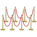8 PCS Stanchions and Velvet Ropes, Stainless Steel Poles by Unknown