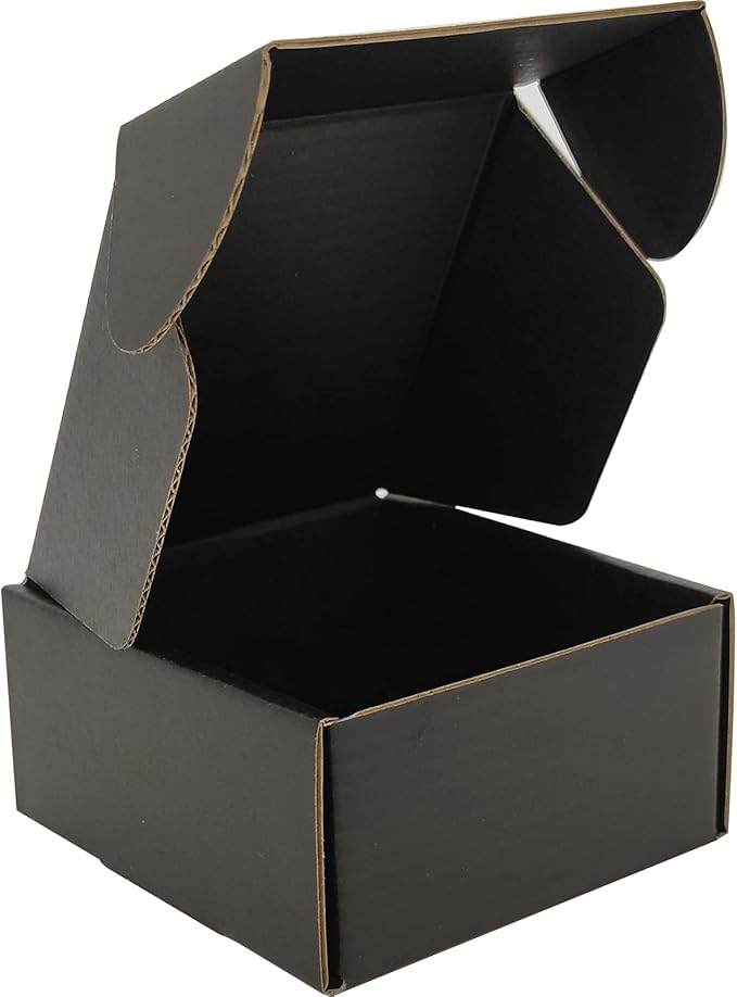 Small Black Shipping Boxes for Small Business Pack of 25-4x4x2 inches Cardboard - Image 3