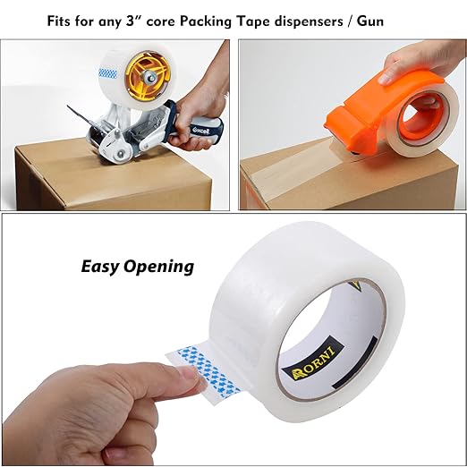 Clear Packing Tape Heavy Duty Refill Rolls Sealing Great - Image 3